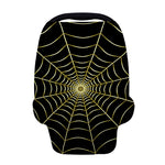 Yellow Cobweb Print Baby Seat Cover