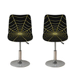 Yellow Cobweb Print Bar Stool Covers