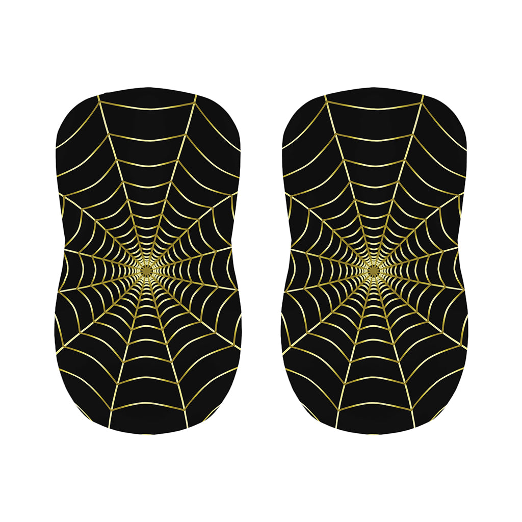 Yellow Cobweb Print Bar Stool Covers