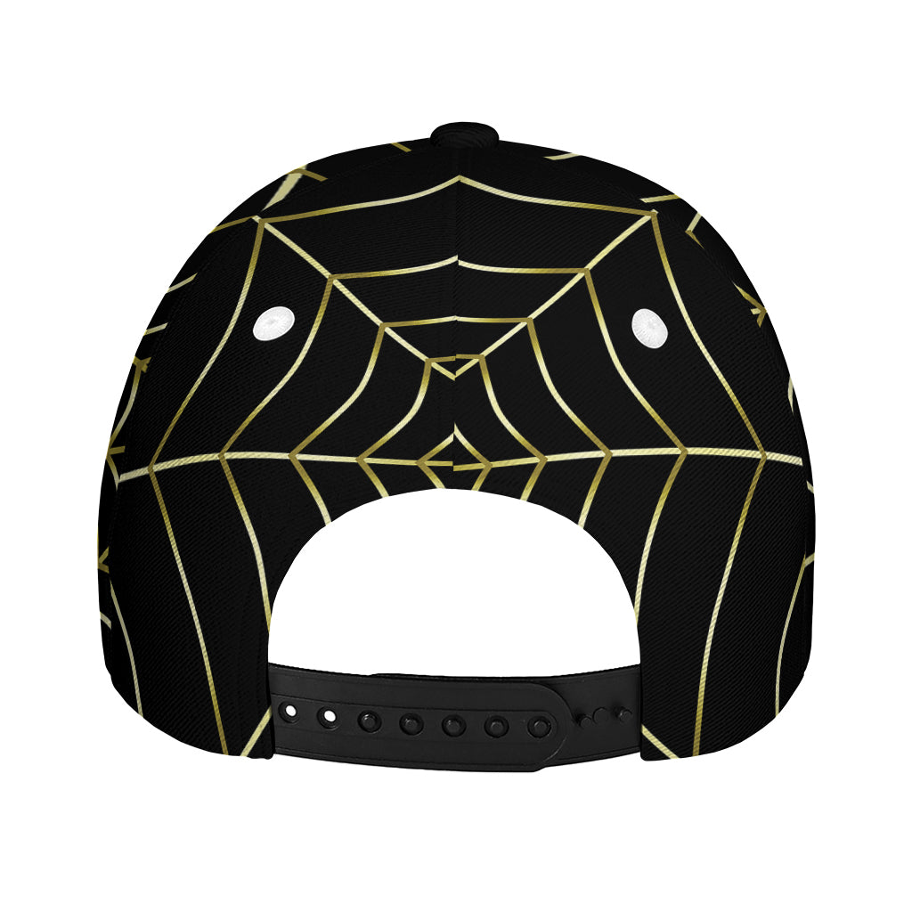 Yellow Cobweb Print Baseball Cap
