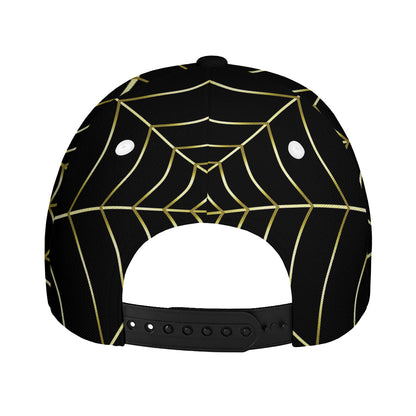 Yellow Cobweb Print Baseball Cap