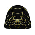 Yellow Cobweb Print Beanie