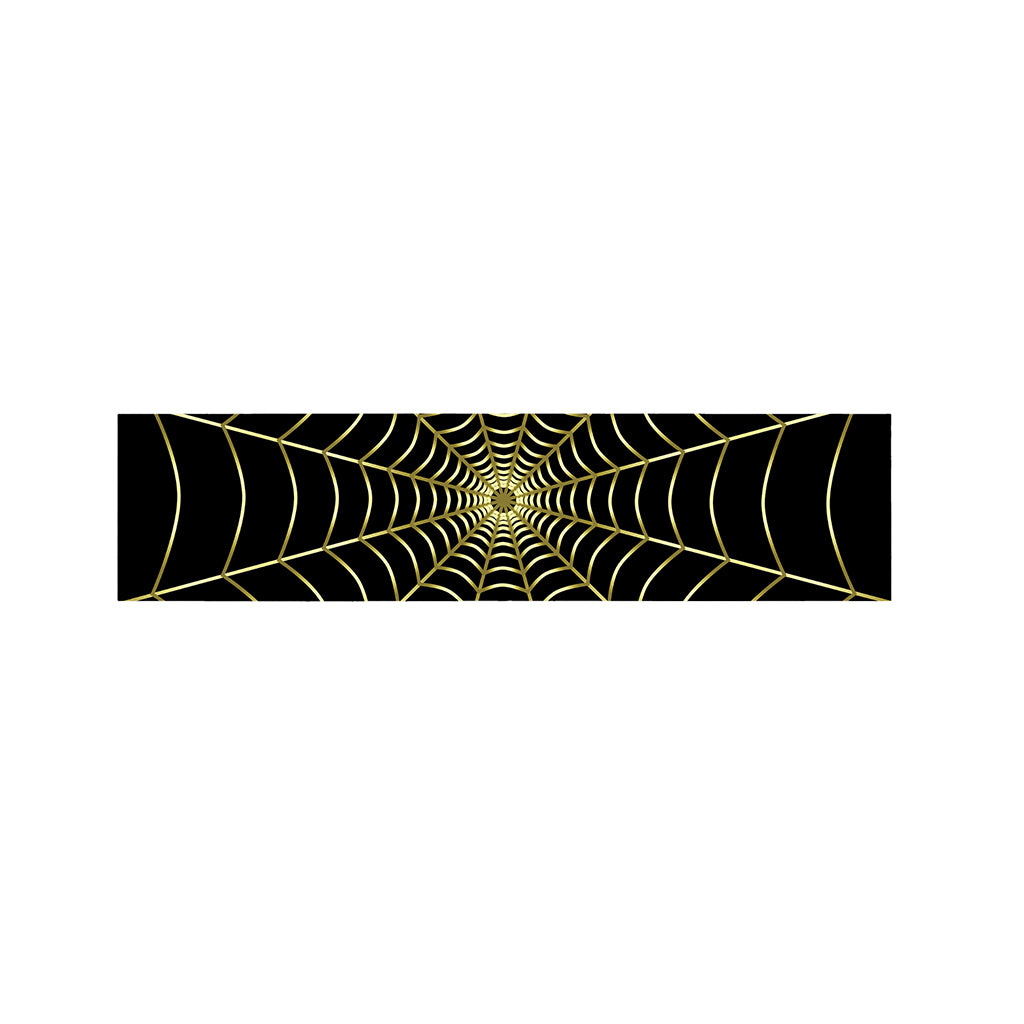 Yellow Cobweb Print Bed Runner