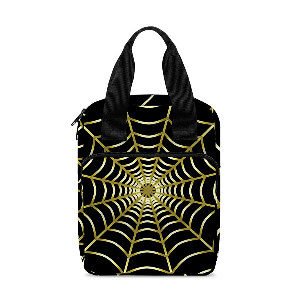 Yellow Cobweb Print Bible Tote Bag