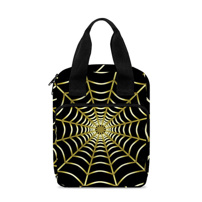 Yellow Cobweb Print Bible Tote Bag