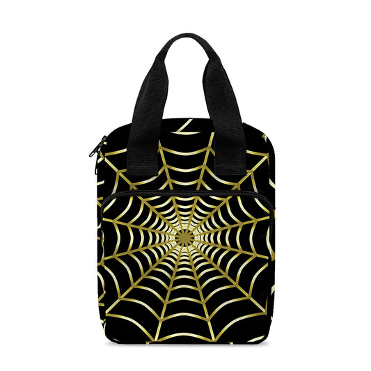 Yellow Cobweb Print Bible Tote Bag