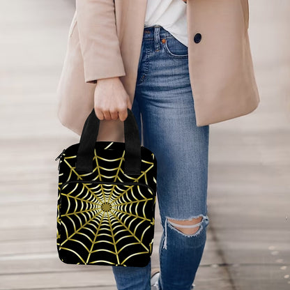 Yellow Cobweb Print Bible Tote Bag