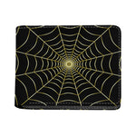 Yellow Cobweb Print Bifold Wallet