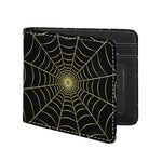 Yellow Cobweb Print Bifold Wallet