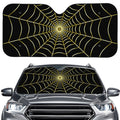 Yellow Cobweb Print Car Windshield Sun Shade