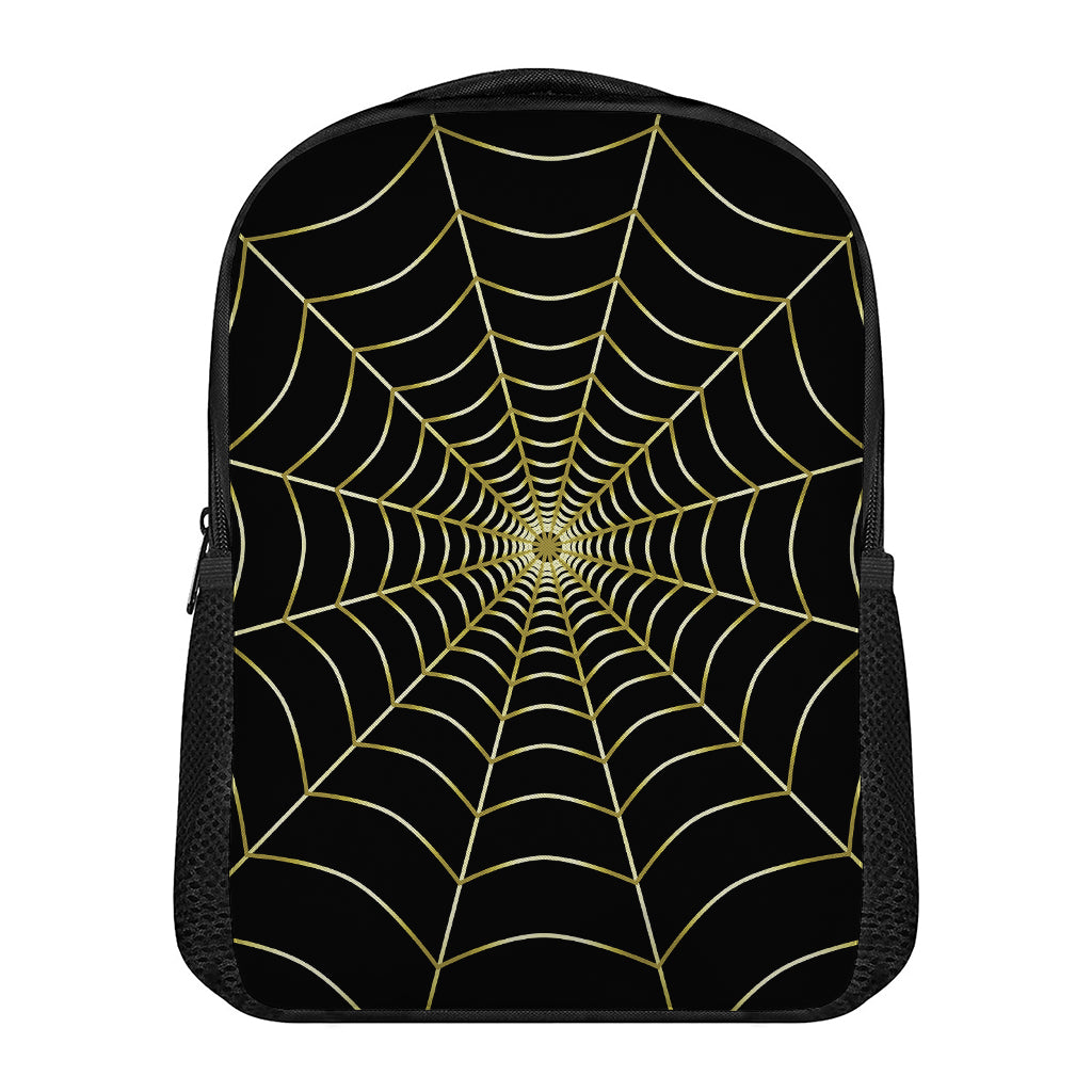 Yellow Cobweb Print Casual Backpack