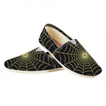 Yellow Cobweb Print Casual Shoes