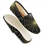 Yellow Cobweb Print Casual Shoes