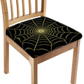 Yellow Cobweb Print Chair Cushion Cover