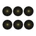 Yellow Cobweb Print Coaster Set