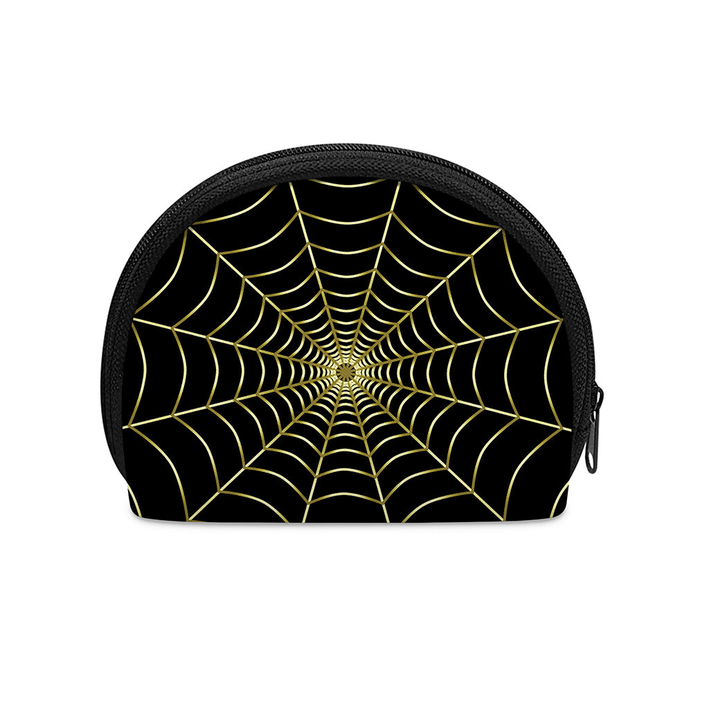 Yellow Cobweb Print Coin Purse