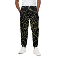 Yellow Cobweb Print Cotton Sweatpants