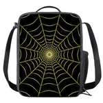 Yellow Cobweb Print Crossbody Lunch Bag