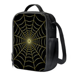 Yellow Cobweb Print Crossbody Lunch Bag