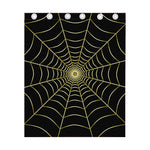 Yellow Cobweb Print Curtain