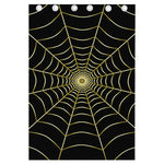 Yellow Cobweb Print Curtain