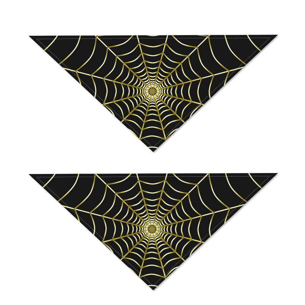 Yellow Cobweb Print Dog Bandana