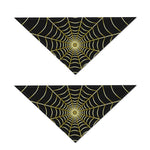 Yellow Cobweb Print Dog Bandana