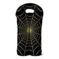 Yellow Cobweb Print Double Neoprene Wine Tote