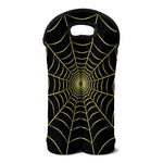 Yellow Cobweb Print Double Neoprene Wine Tote