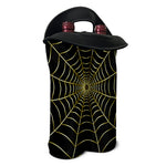 Yellow Cobweb Print Double Neoprene Wine Tote