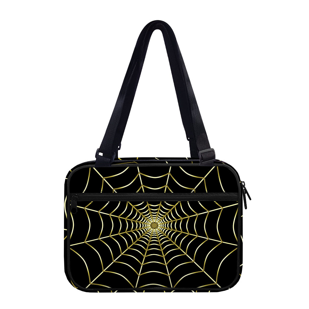 Yellow Cobweb Print Double Strap Bible Bag