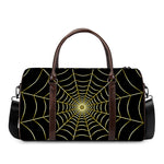 Yellow Cobweb Print Duffle Bag