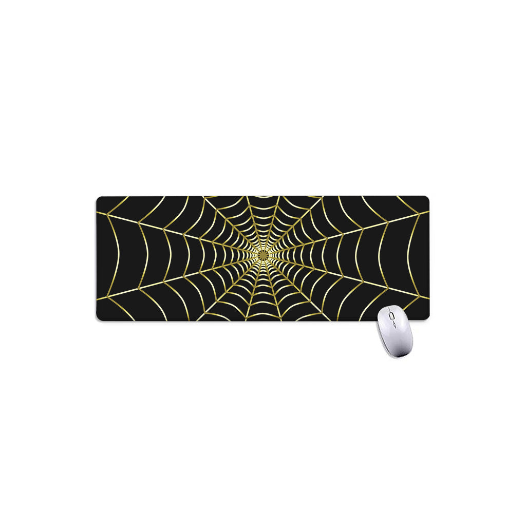 Yellow Cobweb Print Extended Mouse Pad