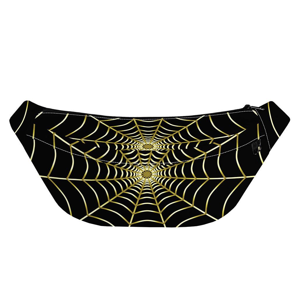 Yellow Cobweb Print Fanny Pack