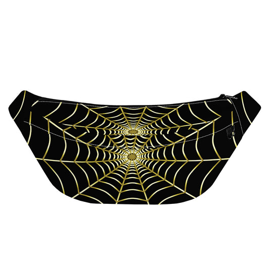 Yellow Cobweb Print Fanny Pack