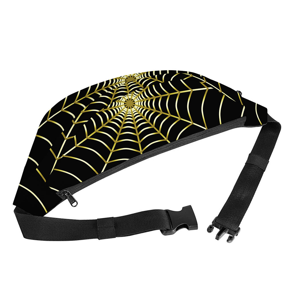Yellow Cobweb Print Fanny Pack