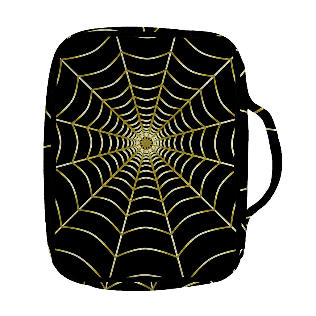 Yellow Cobweb Print Front Pocket Bible Bag