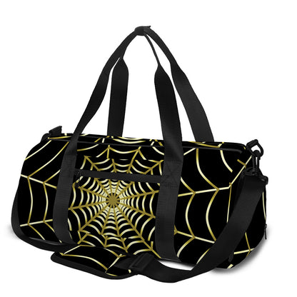 Yellow Cobweb Print Gym Bag