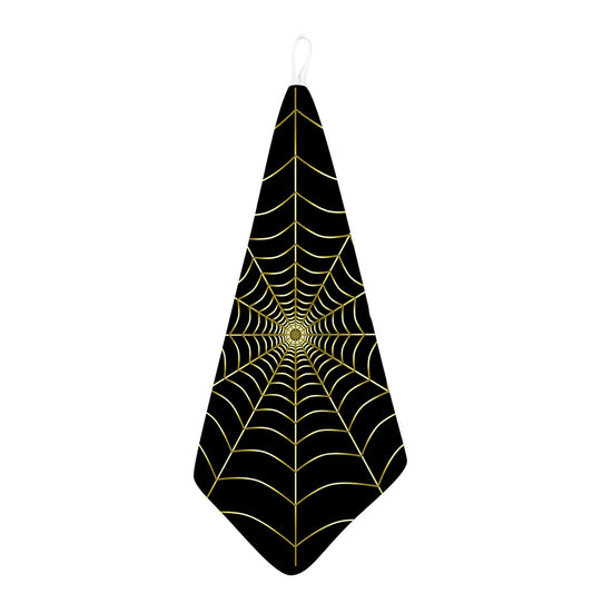 Yellow Cobweb Print Hand Towel