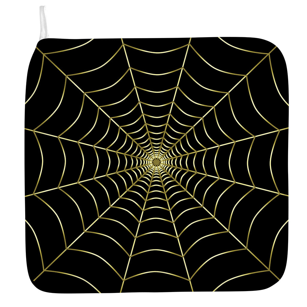 Yellow Cobweb Print Hand Towel