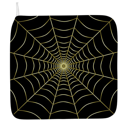 Yellow Cobweb Print Hand Towel
