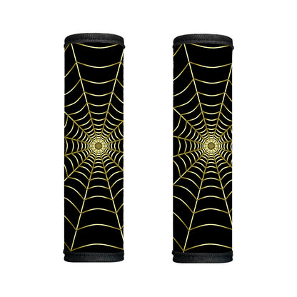 Yellow Cobweb Print Handle Covers