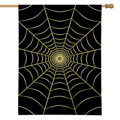 Yellow Cobweb Print House Flag