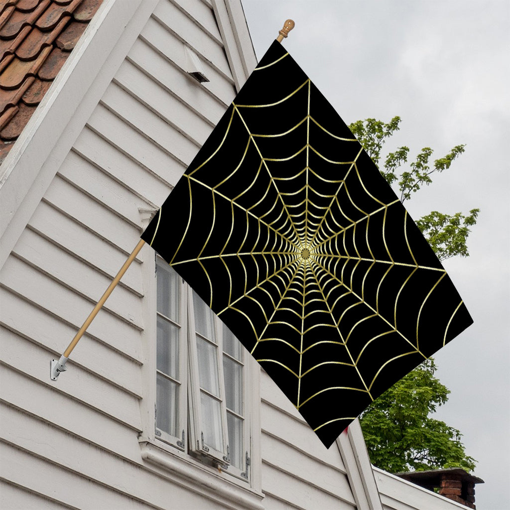 Yellow Cobweb Print House Flag