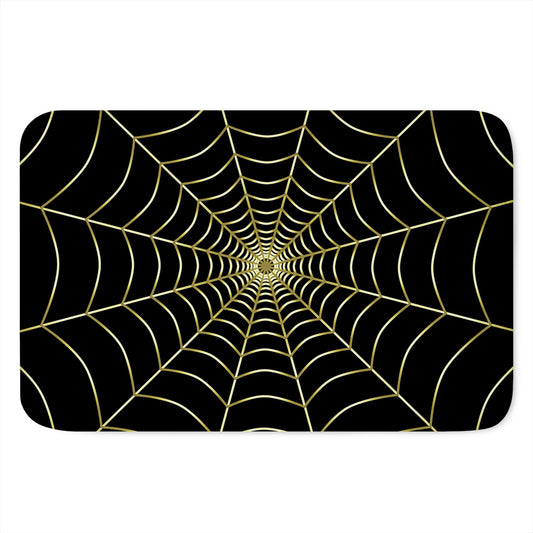 Yellow Cobweb Print Indoor Door Mat