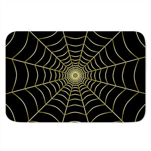 Yellow Cobweb Print Indoor Door Mat