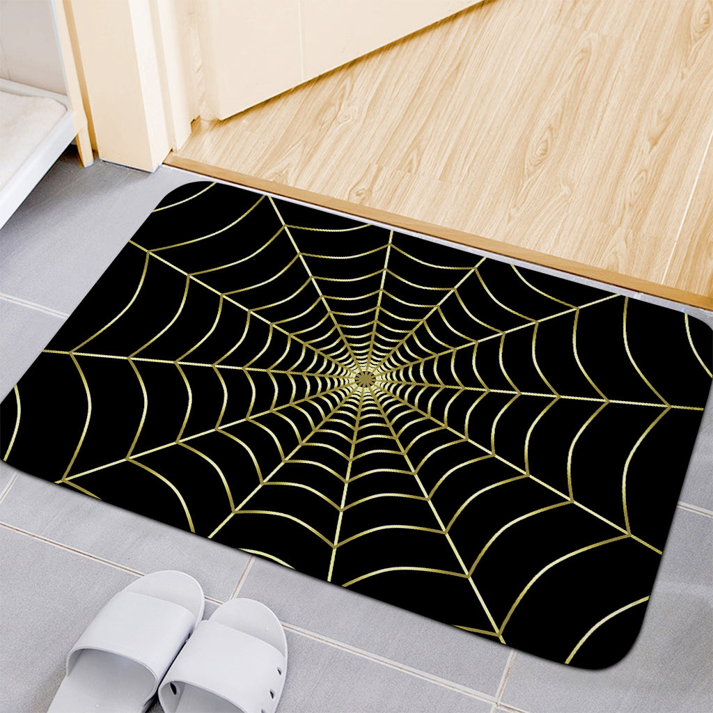 Yellow Cobweb Print Indoor Door Mat