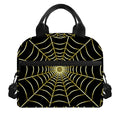Yellow Cobweb Print Insulated Lunch Bag