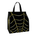 Yellow Cobweb Print Insulated Lunch Tote