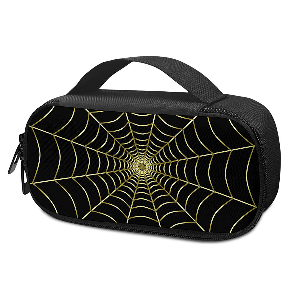 Yellow Cobweb Print Insulin Cooler Travel Case